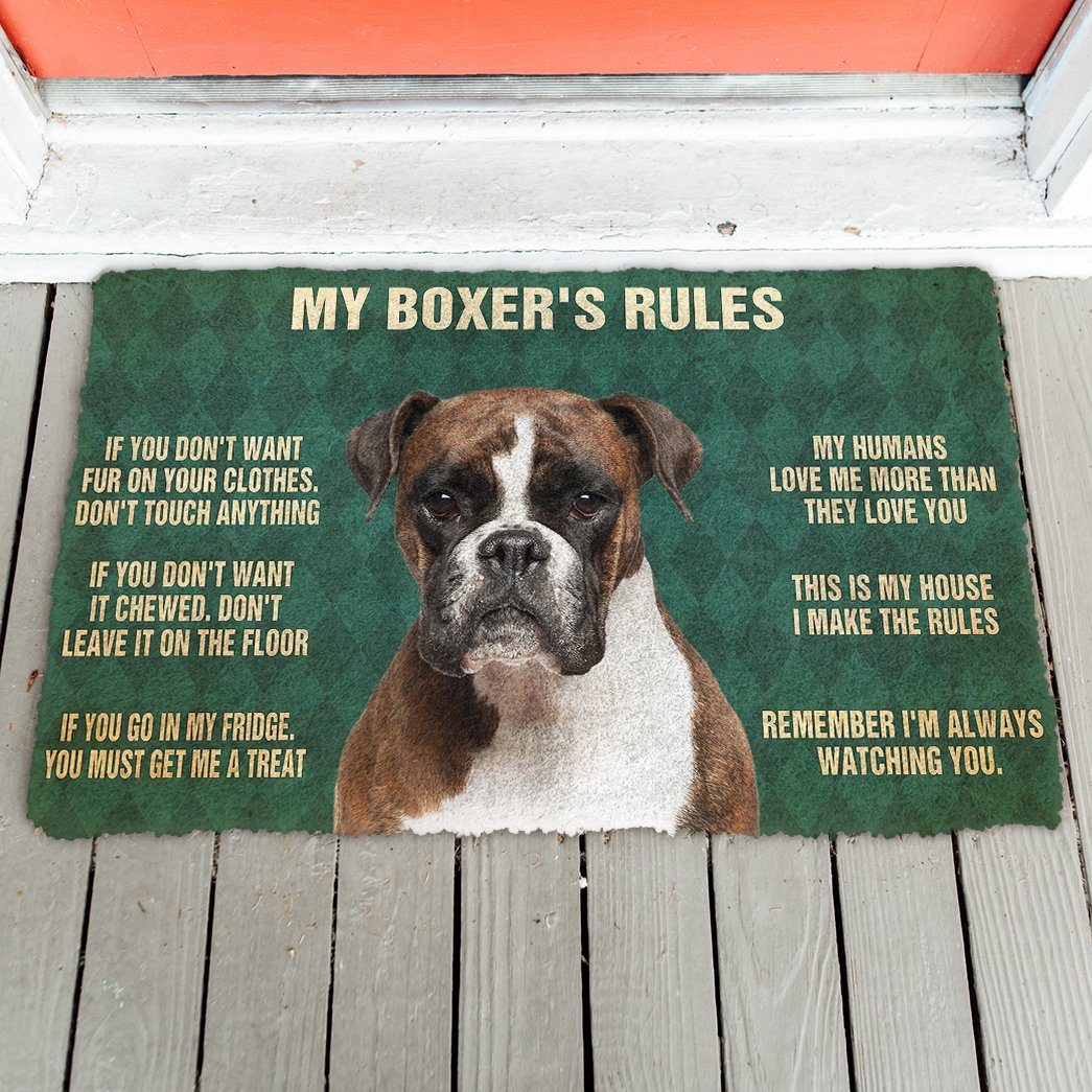 Gearhumans 3D My Boxer's Rules Doormat 3 Gearhuman 3D My Boxer's Rules Doormat GK280127 Doormat