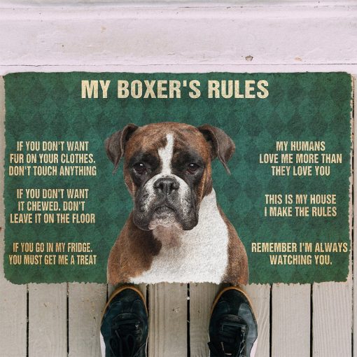 Gearhumans 3D My Boxer's Rules Doormat 8 Gearhuman 3D My Boxer's Rules Doormat GK280127 Doormat