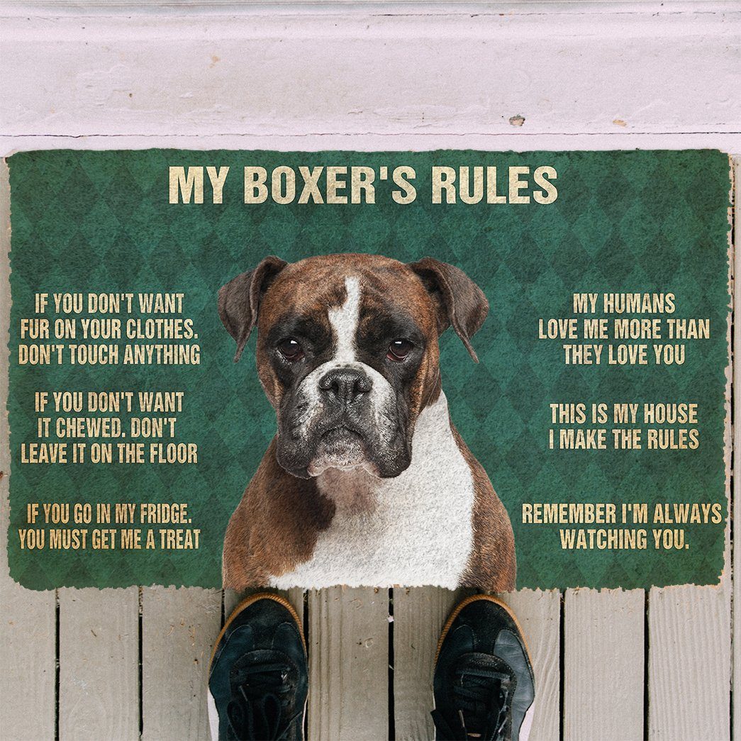 Gearhumans 3D My Boxer's Rules Doormat 4 Gearhuman 3D My Boxer's Rules Doormat GK280127 Doormat