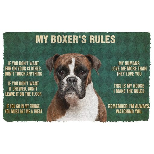 Gearhumans 3D My Boxer's Rules Doormat 6 Gearhuman 3D My Boxer's Rules Doormat GK280127 Doormat Doormat S(15,8''x23,6'')