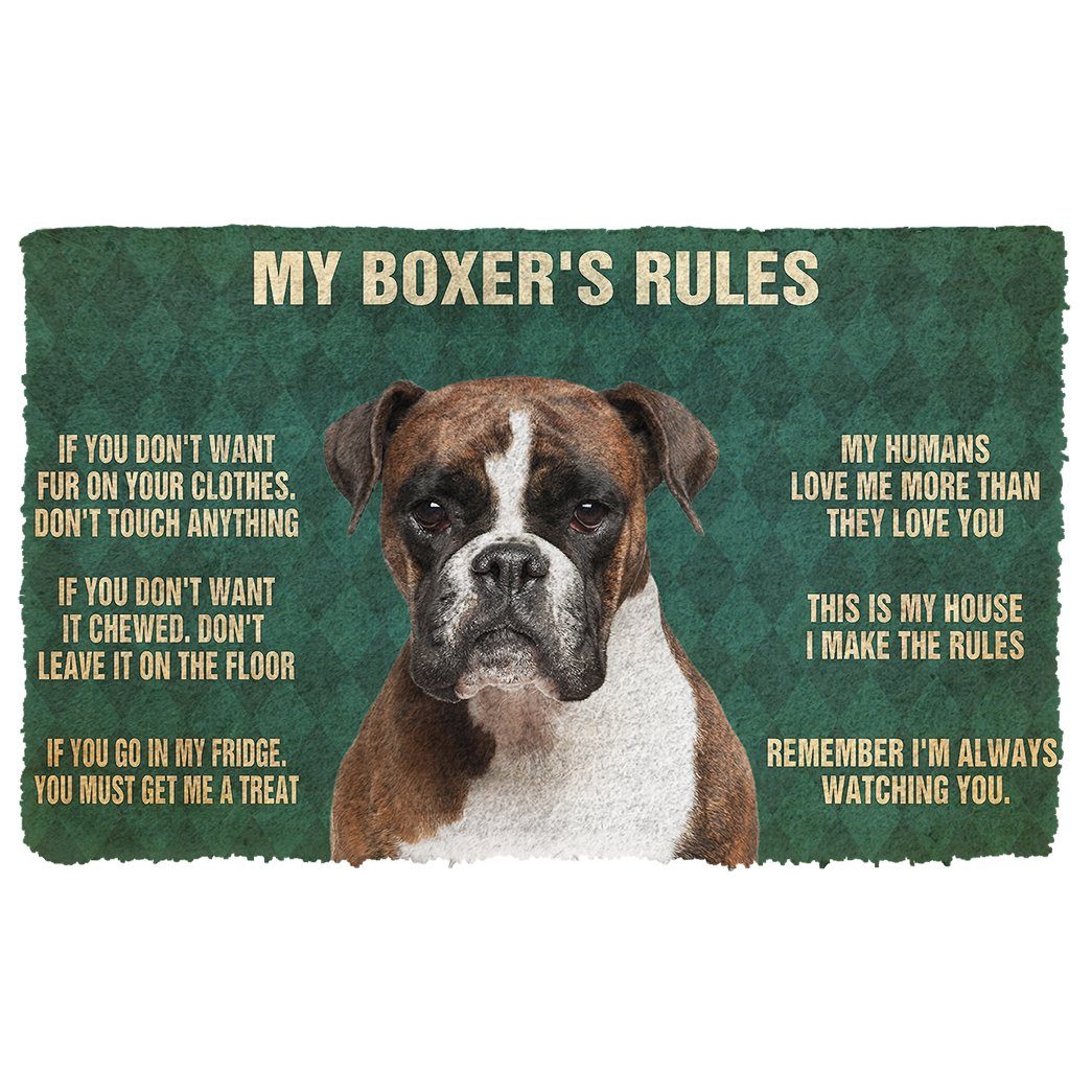 Gearhumans 3D My Boxer's Rules Doormat 2 Gearhuman 3D My Boxer's Rules Doormat GK280127 Doormat Doormat S(15,8''x23,6'')
