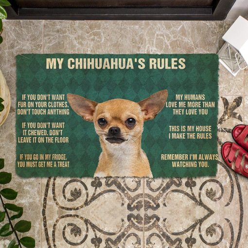 Gearhumans 3D My Chihuahua's Rules Doormat 9 Gearhuman 3D My Chihuahua's Rules Doormat GK280126 Doormat