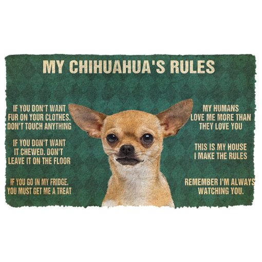 Gearhumans 3D My Chihuahua's Rules Doormat 6 Gearhuman 3D My Chihuahua's Rules Doormat GK280126 Doormat Doormat S(15,8''x23,6'')
