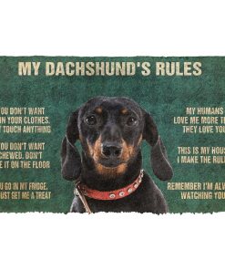Gearhuman 3D My Dachshund's Rules Doormat GK280132 Doormat Doormat S(15,8''x23,6'')