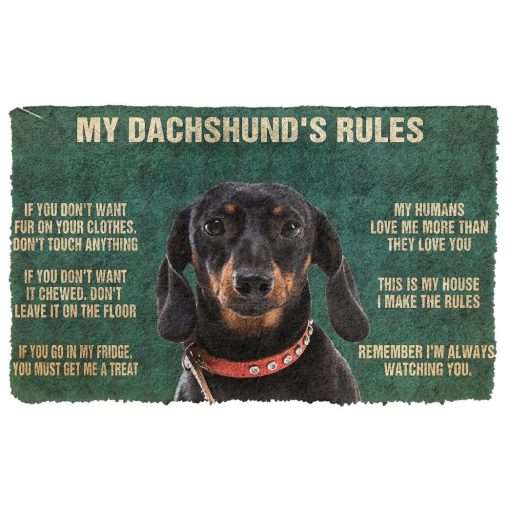 Gearhuman 3D My Dachshund's Rules Doormat GK280132 Doormat Doormat S(15,8''x23,6'')