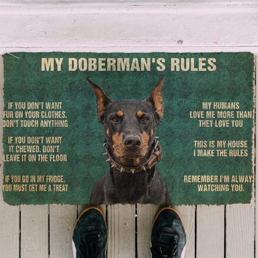 Gearhuman 3D My Doberman's Rules Doormat GK280139 Doormat