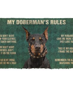 Gearhuman 3D My Doberman's Rules Doormat GK280139 Doormat Doormat S(15,8''x23,6'')