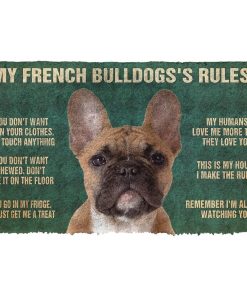 Gearhuman 3D My French Bulldog's Rules Doormat GK280128 Doormat Doormat S(15,8''x23,6'')