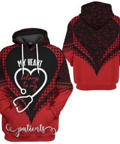 Gearhuman 3D My Heart Belongs To My Patients Nurse Valentine Custom Tshirt Hoodie Apparel GV14017 3D Apparel