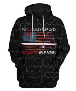 Gearhuman 3D My Hero Wears Scrubs Nurse Custom Fleece Hoodie Apparel GT23031 3D Custom Fleece Hoodies Zip Hoodie S 