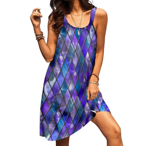 Gearhuman 3D Mystic Stained Glass Sleeveless Beach Dress 1 Gearhuman 3D Mystic Stained Glass Sleeveless Beach Dress ZK2306214 Beach Dress Beach Dress S