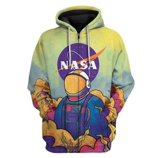 Gearhumans 3D Nasa Astronaut Custom Hoodie Apparel 2 Gearhuman 3D Nasa Astronaut Custom Hoodie Apparel GH24025 3D Custom Fleece Hoodies Zip Hoodie S
