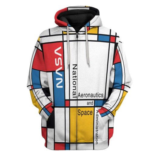 Gearhuman 3D Nasa Bauhaus Custom Hoodie Apparel GN18081 3D Custom Fleece Hoodies Zip Hoodie S