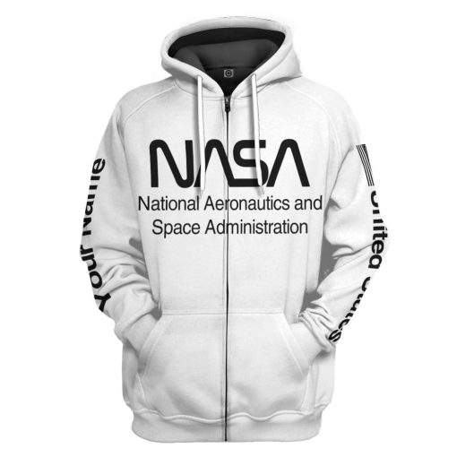 Gearhuman 3D Nasa Custom Name Hoodie Apparel GN180815 3D Custom Fleece Hoodies Zip Hoodie S