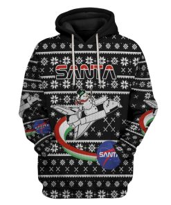 Gearhuman 3D Nasa Santa Xmas Ugly Christmas Sweater Custom Hoodie Apparel GV12103 3D Apparel Hoodie S 