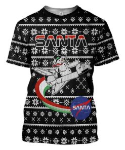 Gearhuman 3D Nasa Santa Xmas Ugly Christmas Sweater Custom Tshirt Apparel GV12103 3D T-shirt T-Shirt S 