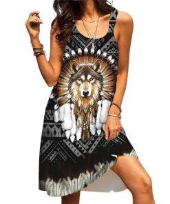 Gearhuman 3D Native American Sleeveless Beach Dress ZK2406211 Beach Dress Beach Dress S