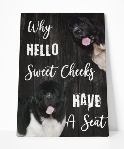 Gearhuman 3D NewFoundland Why Hello Sweet Cheeks Canvas GK260114 Canvas 1 Piece Non Frame M