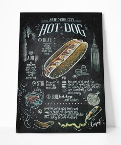 Gearhuman 3D NewYork City Hot Dog Recipe Canvas GK26024 Canvas 1 Piece Non Frame M