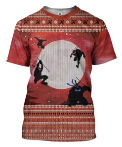 Gearhuman 3D Ninja Ugly Christmas Sweater Custom Tshirt Apparel GV12105 3D T-shirt T-Shirt S 