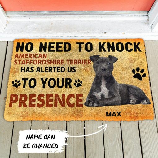 Gearhumans 3D No Need To Knock American Staffordshire Terrier Dog Custom Name Doormat 11 Gearhuman 3D No Need To Knock American Staffordshire Terrier Dog Custom Name Doormat GV270119 Doormat