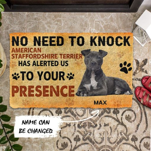 Gearhumans 3D No Need To Knock American Staffordshire Terrier Dog Custom Name Doormat 10 Gearhuman 3D No Need To Knock American Staffordshire Terrier Dog Custom Name Doormat GV270119 Doormat