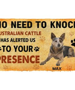 Gearhuman 3D No Need To Knock Australian Cattle Dog Custom Name Doormat GV270120 Doormat Doormat S(15,8''x23,6'')