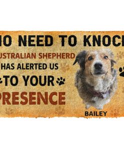 Gearhuman 3D No Need To Knock Australian Shepherd Doormat GV01022 Doormat Doormat S(15,8''x23,6'')