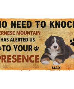 Gearhuman 3D No Need To Knock Bernese Mountain Dog Custom Name Doormat GV28016 Doormat Doormat S(15,8''x23,6'')