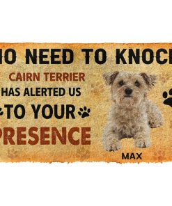 Gearhuman 3D No Need To Knock Cairn Terrier Dog Custom Name Doormat GV270118 Doormat Doormat S(15,8''x23,6'')