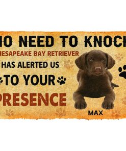 Gearhuman 3D No Need To Knock Chesapeake Bay Retriever Dog Custom Name Doormat GV28011 Doormat Doormat S(15,8''x23,6'')