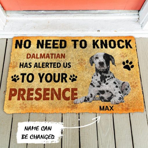 Gearhumans 3D No Need To Knock Dalmatian Dog Custom Name Doormat 8 Gearhuman 3D No Need To Knock Dalmatian Dog Custom Name Doormat GV280110 Doormat