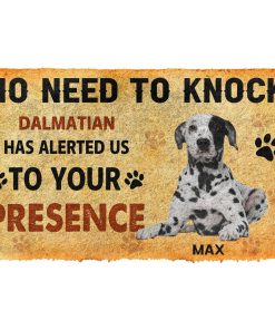 Gearhuman 3D No Need To Knock Dalmatian Dog Custom Name Doormat GV280110 Doormat Doormat S(15,8''x23,6'')