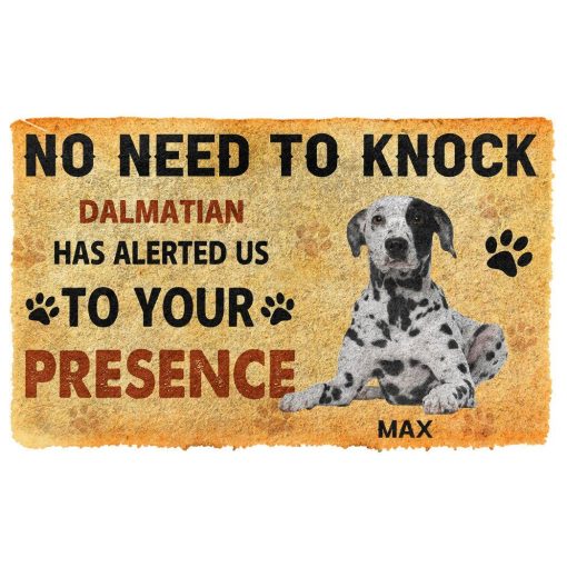 Gearhumans 3D No Need To Knock Dalmatian Dog Custom Name Doormat 6 Gearhuman 3D No Need To Knock Dalmatian Dog Custom Name Doormat GV280110 Doormat Doormat S(15,8''x23,6'')