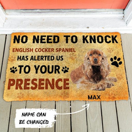 Gearhuman 3D No Need To Knock English Cocker Spaniel Dog Custom Name Doormat GV280114 Doormat