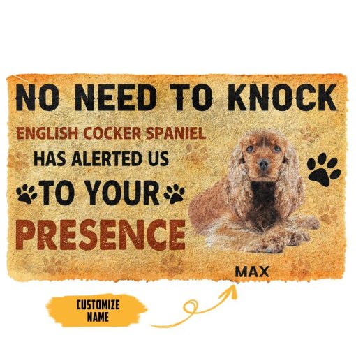 Gearhuman 3D No Need To Knock English Cocker Spaniel Dog Custom Name Doormat GV280114 Doormat