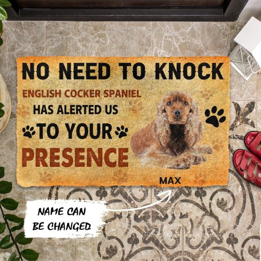 Gearhuman 3D No Need To Knock English Cocker Spaniel Dog Custom Name Doormat GV280114 Doormat
