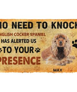 Gearhuman 3D No Need To Knock English Cocker Spaniel Dog Custom Name Doormat GV280114 Doormat Doormat S(15,8''x23,6'')