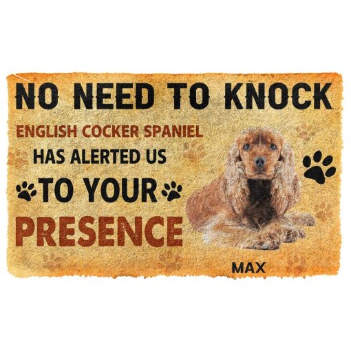 Gearhuman 3D No Need To Knock English Cocker Spaniel Dog Custom Name Doormat GV280114 Doormat Doormat S(15,8''x23,6'')