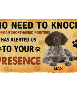 Gearhuman 3D No Need To Knock German Shorthaired Pointers Dog Custom Name Doormat GV26014 Doormat Doormat S(15,8''x23,6'')
