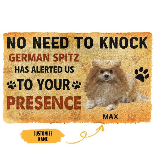 Gearhuman 3D No Need To Knock German Spitz Dog Custom Name Doormat GV280115 Doormat