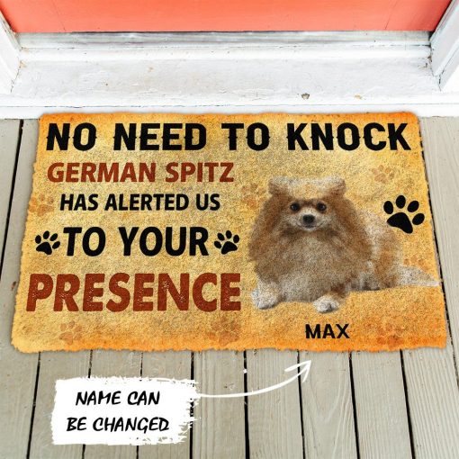 Gearhuman 3D No Need To Knock German Spitz Dog Custom Name Doormat GV280115 Doormat