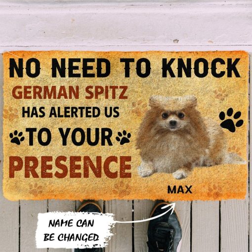 Gearhuman 3D No Need To Knock German Spitz Dog Custom Name Doormat GV280115 Doormat