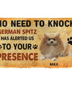 Gearhuman 3D No Need To Knock German Spitz Dog Custom Name Doormat GV280115 Doormat Doormat S(15,8''x23,6'')
