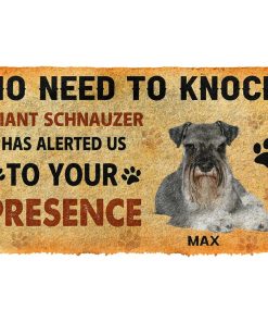 Gearhuman 3D No Need To Knock Giant Schnauzer Dog Custom Name Doormat GV280119 Doormat Doormat S(15,8''x23,6'')