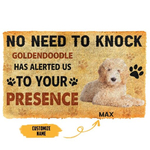 Gearhumans 3D No Need To Knock Goldendoodle Dog Custom Name Doormat 7 Gearhuman 3D No Need To Knock Goldendoodle Dog Custom Name Doormat GV280112 Doormat