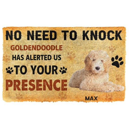 Gearhumans 3D No Need To Knock Goldendoodle Dog Custom Name Doormat 6 Gearhuman 3D No Need To Knock Goldendoodle Dog Custom Name Doormat GV280112 Doormat Doormat S(15,8''x23,6'')
