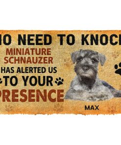 Gearhuman 3D No Need To Knock Miniature Schnauzer Dog Custom Name Doormat GV280121 Doormat Doormat S(15,8''x23,6'')