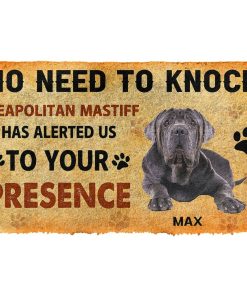 Gearhuman 3D No Need To Knock Neapolitan Mastiff Dog Custom Name Doormat GV280118 Doormat Doormat S(15,8''x23,6'')
