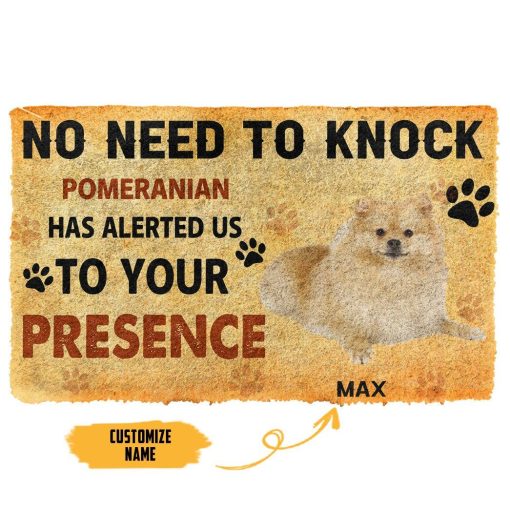 Gearhuman 3D No Need To Knock Pomeranian Dog Custom Name Doormat GV280113 Doormat